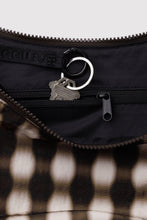 Baggu - Medium Nylon Crescent Bag, Blurred Gingham Brown