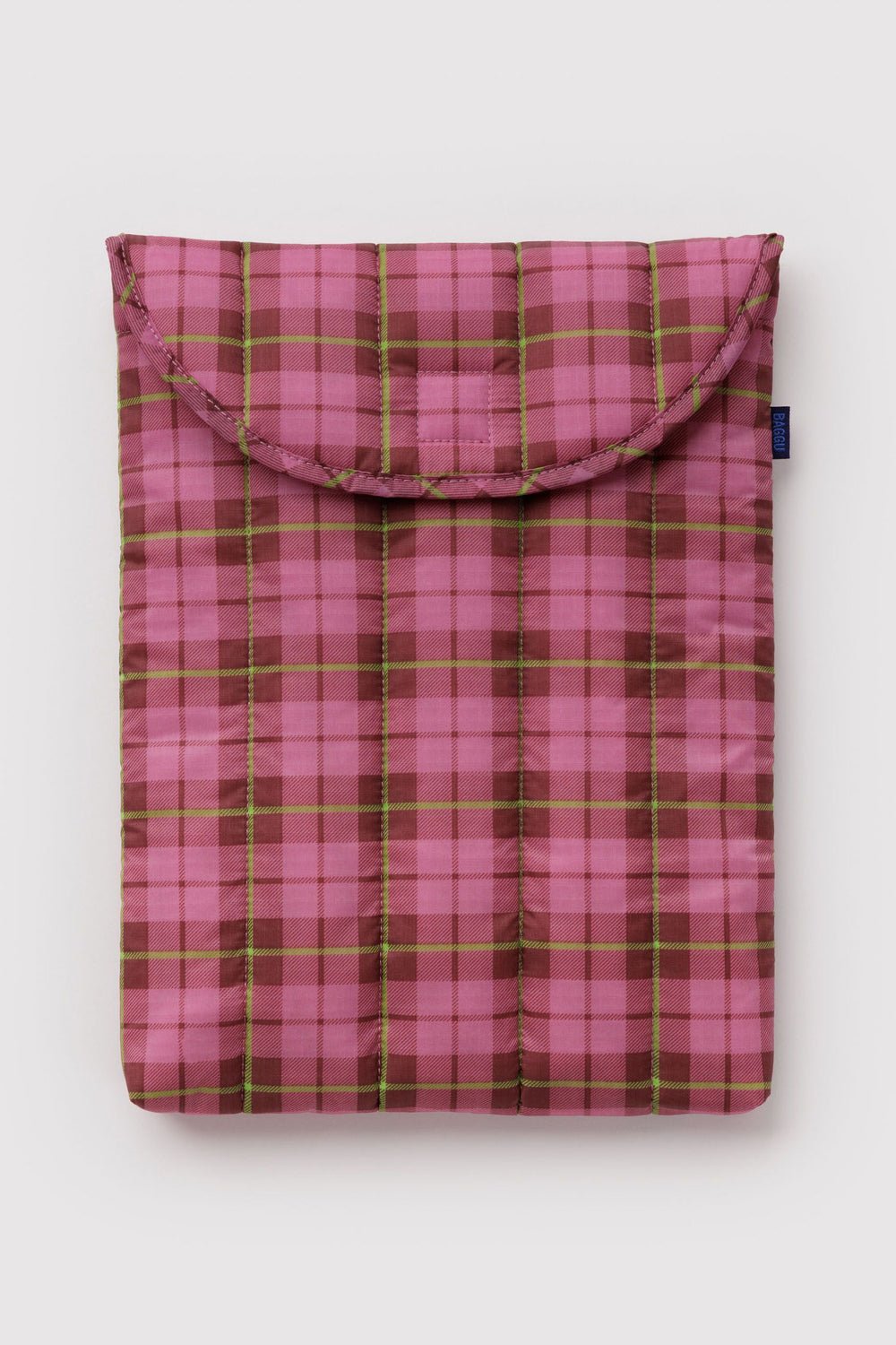 Baggu - Puffy Laptop Sleeve 13"/14", Azalea Pink Tartan