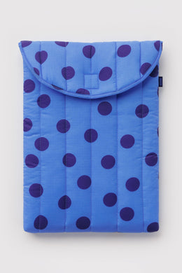 Baggu - Puffy Laptop Sleeve 16”, Blue Polka Dot