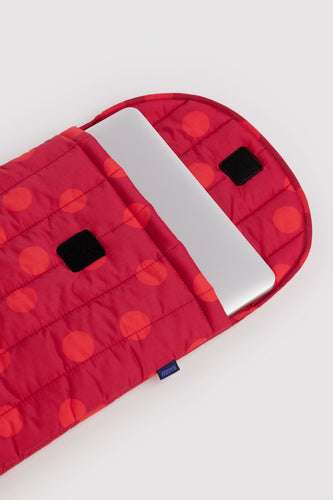 Baggu - Puffy Laptop Sleeve 16”, Red Polka Dot