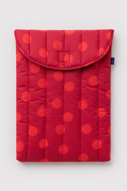 Baggu - Puffy Laptop Sleeve 16”, Red Polka Dot