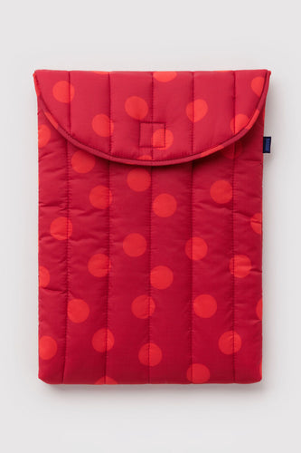 Baggu - Puffy Laptop Sleeve 16”, Red Polka Dot