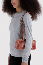 Baggu - Small Nylon Bowler Bag, Tan Houndstooth