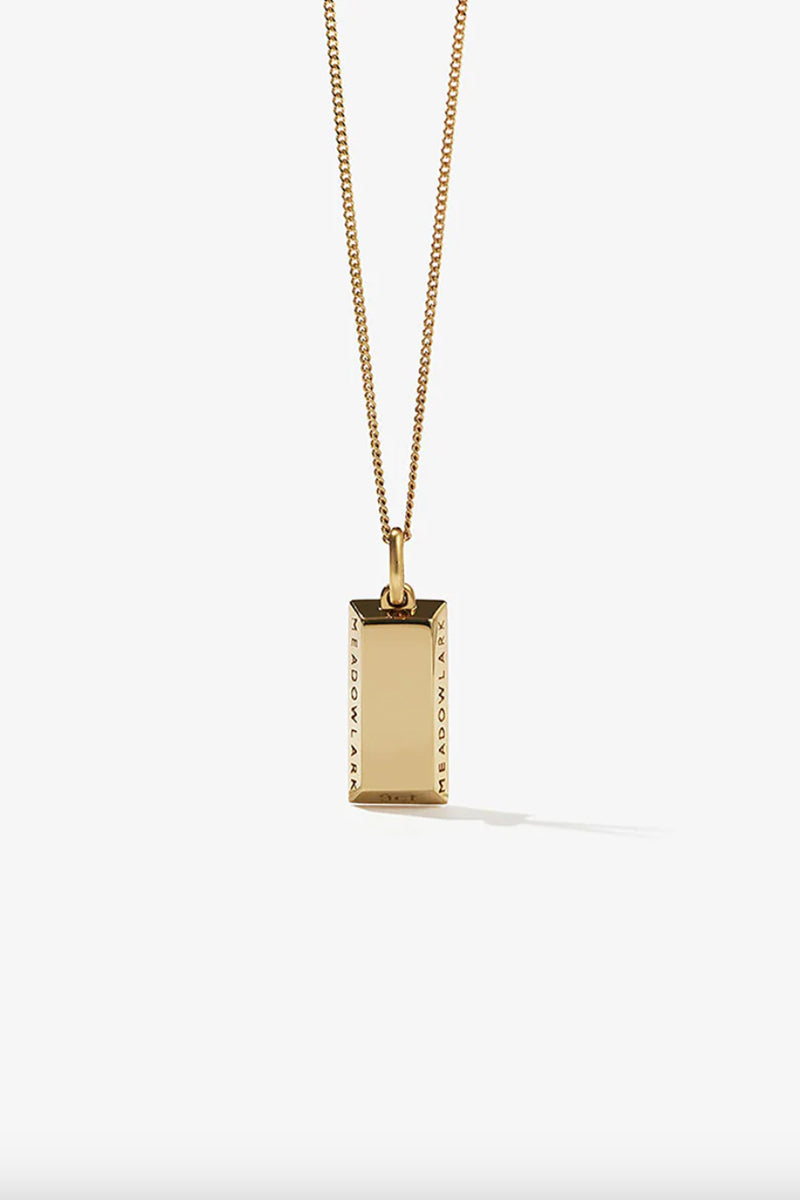Meadowlark - Gold Bar Charm Necklace, Gold Plated