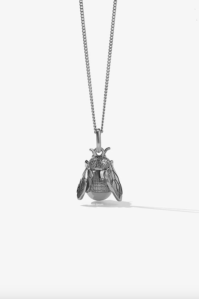 Meadowlark - Bee Charm Necklace, Sterling Silver