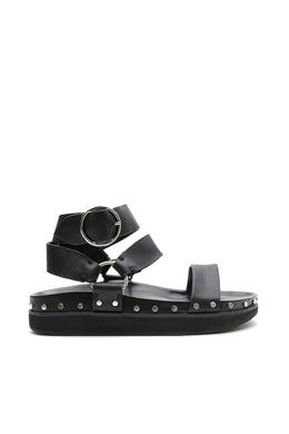 La Tribe - Studded Sandal, Black/Silver
