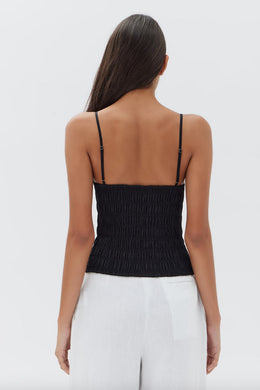 Assembly Label - Aubrey Rouched Tank, Black