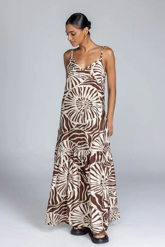 Blak - Dallas Maxi Dress, Chocolate/ Ivory