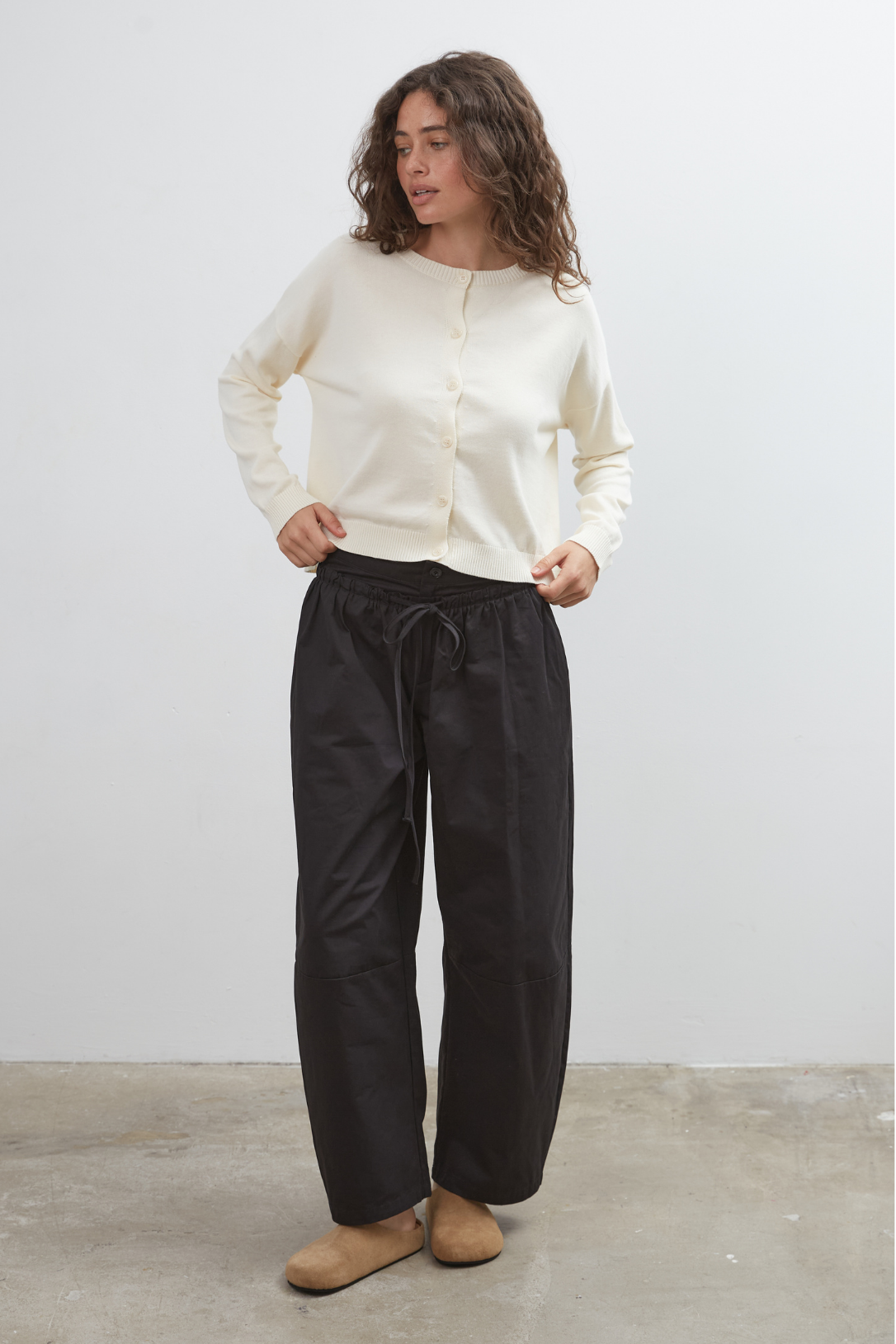 Commonplace - Boundary Double Layer Barrel Pant, Black