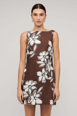 Staple The Label - Elara Mini Dress, Brown Floral