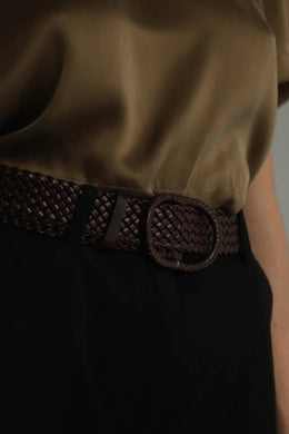 La Tribe - Braided Belt, Chocolate