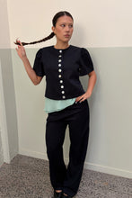 Ruby - Carolyn Short Sleeve Blazer, Navy Pinstripe