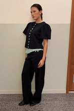 Ruby - Carolyn Short Sleeve Blazer, Navy Pinstripe