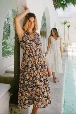 Humidity - Cascade Bloom Dress, Bloom Navy