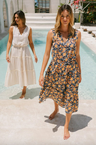 Humidity - Cascade Bloom Dress, Bloom Navy