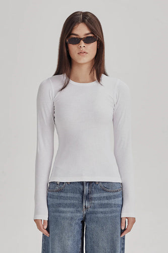 Commoners - Womens Base LS Ribbed Tee, White