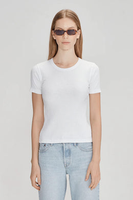 Commoners - Womens Base SS Ribbed Tee, White
