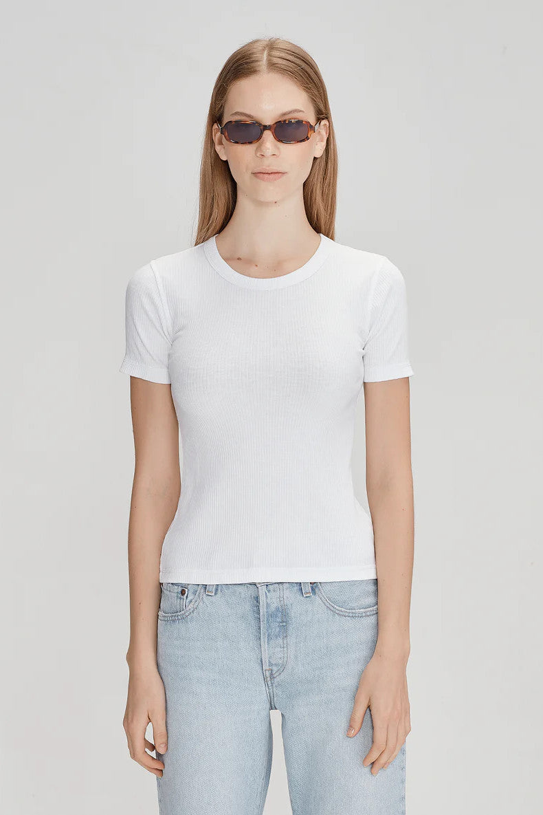 Commoners - Womens Base SS Ribbed Tee, White