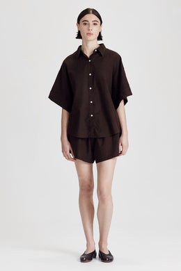 Commoners - Boyfriend Shirt, Cocoa Linen