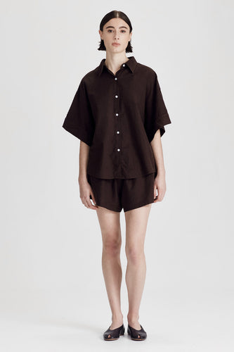 Commoners - Boyfriend Shirt, Cocoa Linen