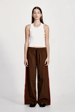 Commoners - Fine Rib Racer Back Tank, White/Red Stripe