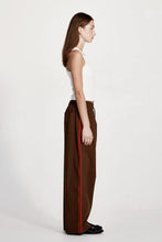 Commoners - Fine Rib Racer Back Tank, White/Red Stripe