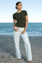 Commoners - Womens Base SS Ribbed Tee, Khaki