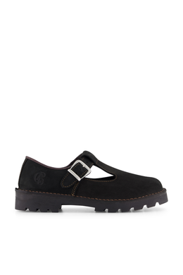 Mckinlays X Commonplace - Popham T Bar Shoe, Black Nubuck