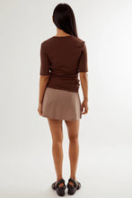 Commonplace - Ruched SS Tee, Choc