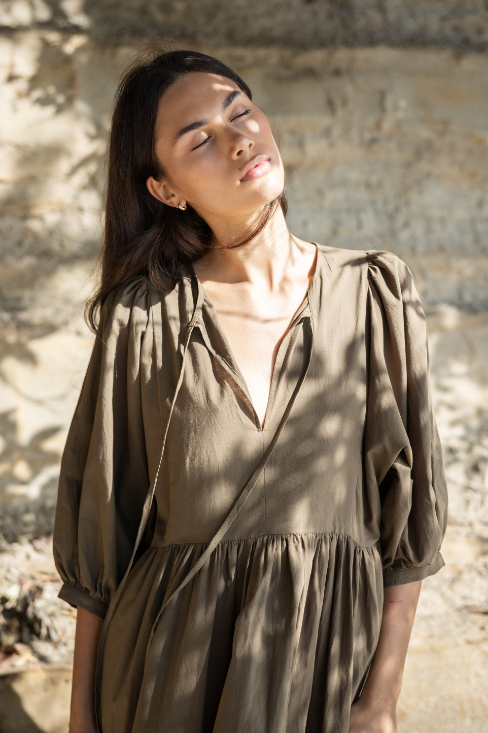 Sophie - Cotton Midi Dress, Forest