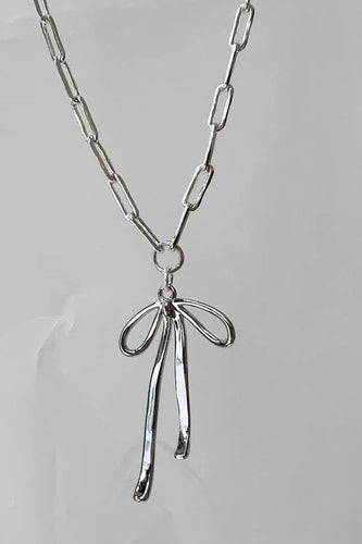 Crushes - Bow Anchor Necklace, Silver