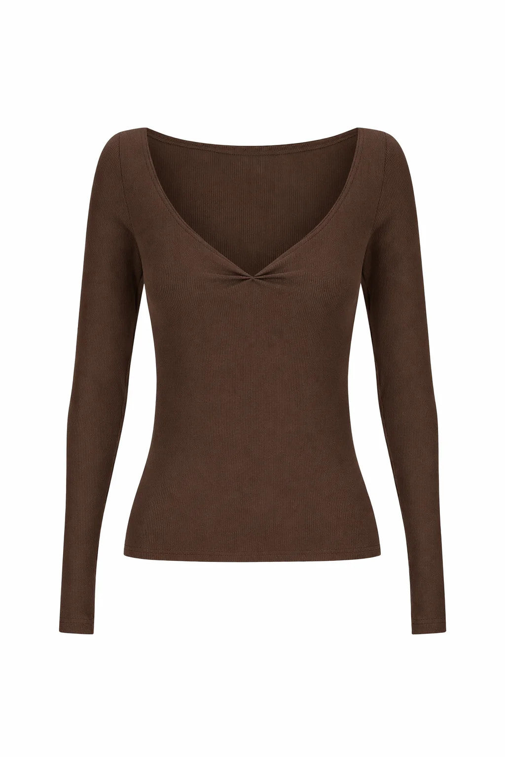 Dominique Healy - Jillian Longsleeve, Chocolate Rib