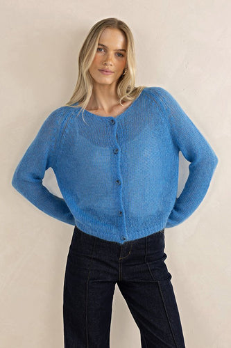 Humidity - Emmy Mohair Cardigan, Cobalt Blue