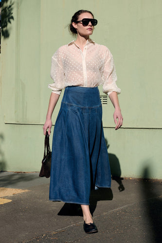 Staple The Label - Etoile Oversized LS Shirt, Cream Spot