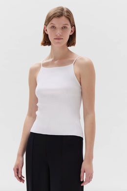 Assembly Label - Freya High Neck Knit Tank, White