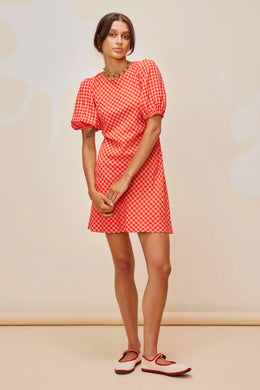 Ruby - Kendall Minidress, Strawberry Peach Gingham