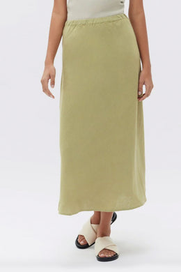 Assembly Label - Stella Linen Bias Skirt, Agave