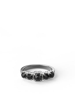 Stolen Girlfriends Club Jewellery - Halo Cluster Ring, Onyx / Silver