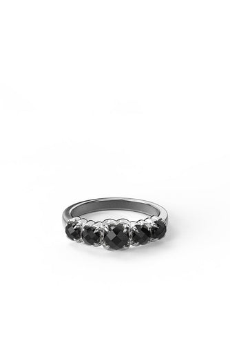 Stolen Girlfriends Club Jewellery - Halo Cluster Ring, Onyx / Silver
