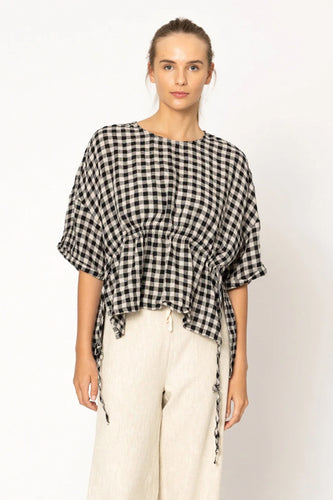 Two by Two - Hampton Top, Black and White Check