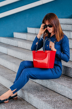 Hinza - Small Hinza Green Plastic Tote, Red