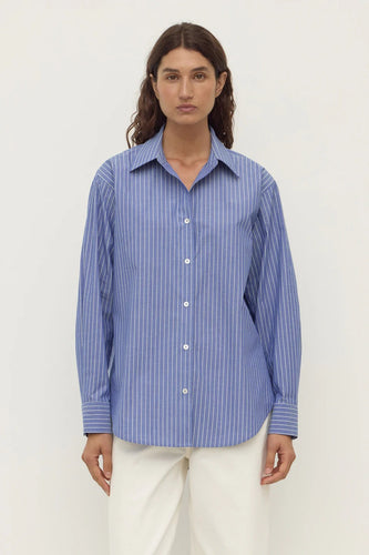Assembly Label - Anais Stripe Long Sleeve Shirt, Blue/White Stripe