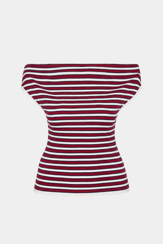 Ruby - Emma Knit Top, Navy White Red Stripe