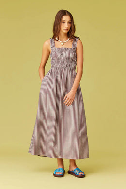 Ruby - Trulli Dress, Brown Stripe