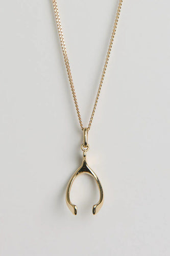 Meadowlark - Wishbone Charm Necklace, Gold Plated