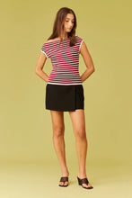 Ruby - Emma Knit Top, Navy White Red Stripe