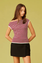 Ruby - Emma Knit Top, Navy White Red Stripe