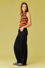 Ruby - Emma Knit Top, Tangerine Navy Stripe