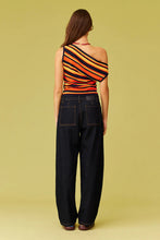 Ruby - Emma Knit Top, Tangerine Navy Stripe