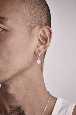 Stolen Girlfriends Club Jewellery - Love Anchor Earring in Rose Quartz / Sterling Silver